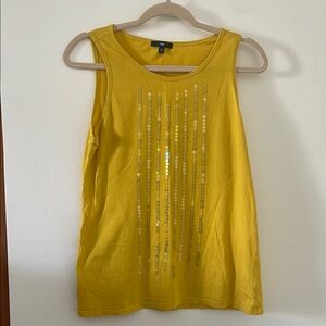 GAP Yellow Sequin Sleeveless Tank Top